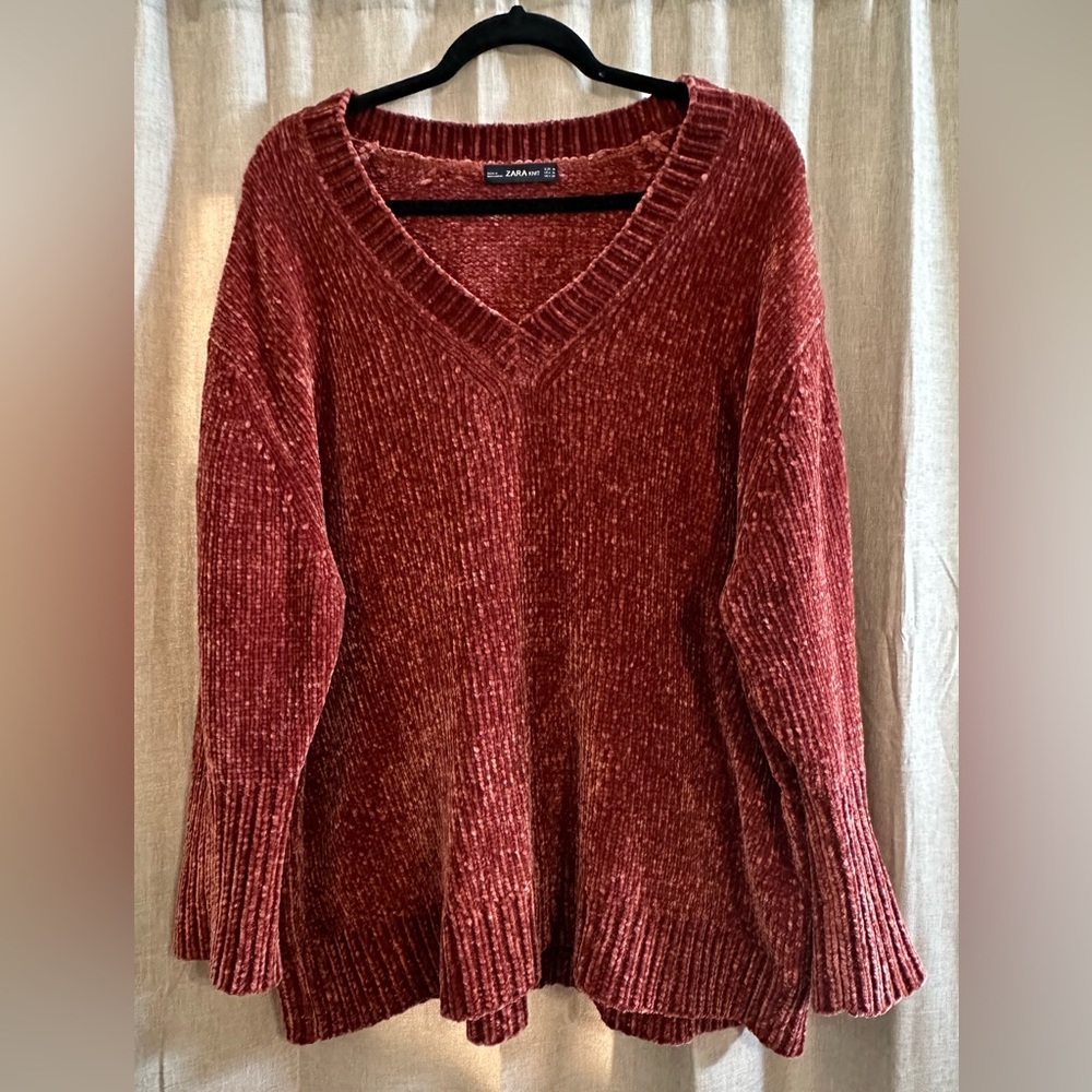 Zara Oversized Knit sweater - Dusty Rose / size S